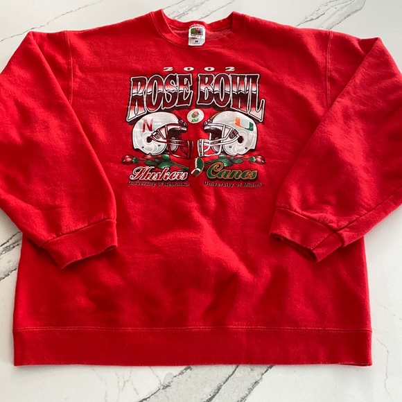 Fruit of the Loom Other - Nebraska Cornhuskers and Miami Hurricanes Rose Bowl Sweatshirt Size L